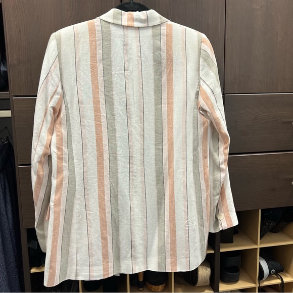 Zara Striped Linen Blend Blazer - Picture 5 of 5